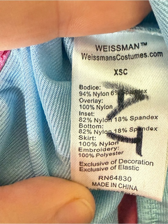 Weissman XSC 4T Dance Dress Style 10822 Pink Blue Sequin Tulle Costume - Picture 8 of 10